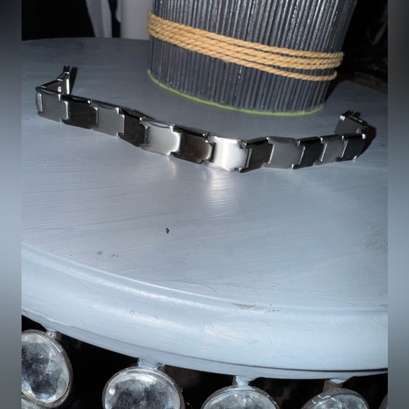 Triton Men's Two-Tone Tungsten Stainless Steel Magnetic Chain Bracelet M - Picture 6 of 10